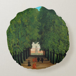 Henri Rousseau, Avenue in the Park at Saint Cloud Round Cushion