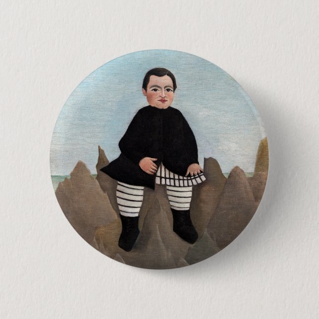 Henri Rousseau - Boy on the Rocks 6 Cm Round Badge (Front)