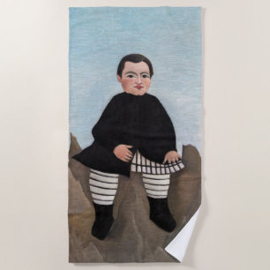 Henri Rousseau - Boy on the Rocks Beach Towel