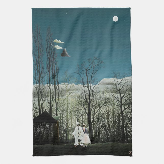 Henri Rousseau - Carnival Evening Tea Towel (Vertical)