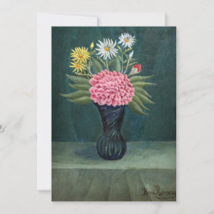 Henri Rousseau - Dahlia and Daisies in a Vase Thank You Card