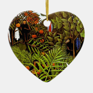 Henri Rousseau - Exotic Landscape Jungle Art Ceramic Tree Decoration