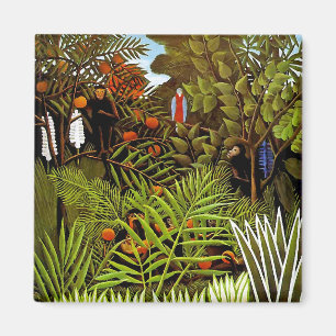 Henri Rousseau - Exotic Landscape Jungle Art Magnet
