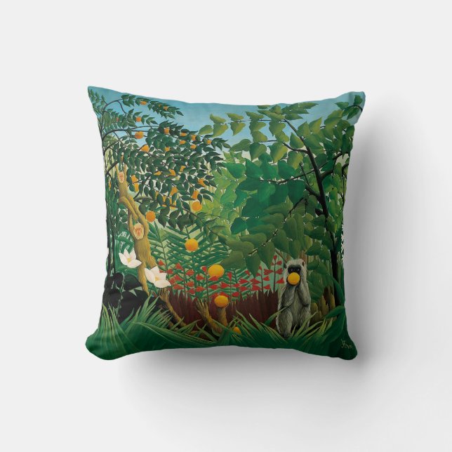 Henri Rousseau Exotic Landscape Pillow (Front)