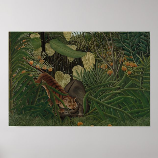 Henri Rousseau - Fight Between a Tiger Poster (Front)