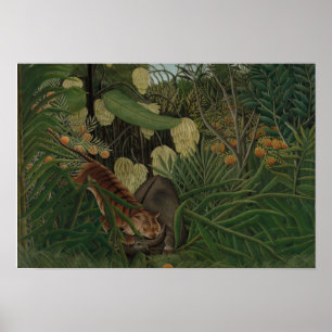 Henri Rousseau - Fight Between a Tiger Poster