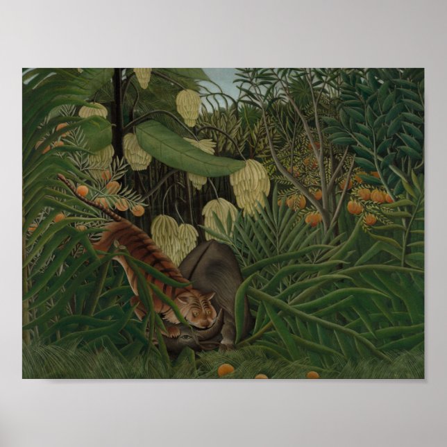 Henri Rousseau - Fight Between a Tiger Poster (Front)