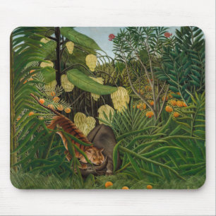 Henri Rousseau - Fight between Tiger and Buffalo Mouse Pad