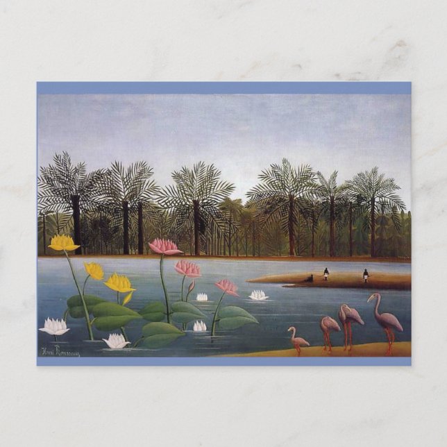 Henri Rousseau, Flamingoes Painting Postcard (Front)
