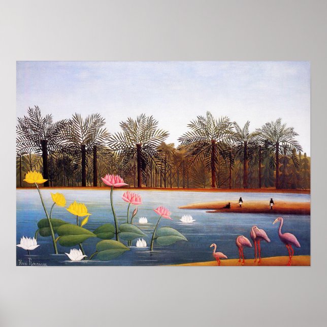 Henri Rousseau Flamingoes Poster (Front)