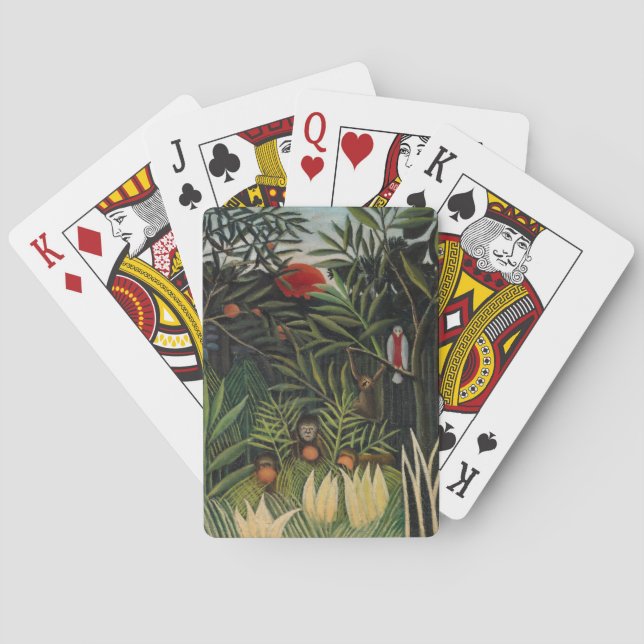 Henri Rousseau - Monkeys & Parrot in Virgin Forest Playing Cards (Back)