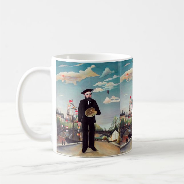 Henri Rousseau - Myself Portrait-Landscape Coffee Mug (Left)