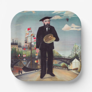 Henri Rousseau - Myself Portrait-Landscape Paper Plate