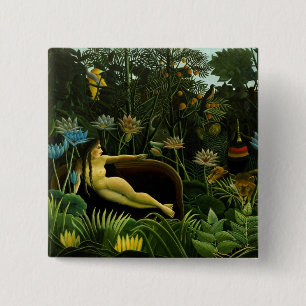 Henri Rousseau Painting 15 Cm Square Badge
