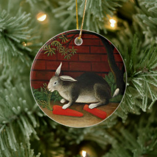 Henri Rousseau - Rabbit.  Ceramic Tree Decoration