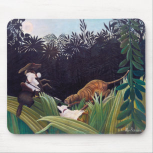 Henri Rousseau - Scouts Attacked by a Tiger Mouse Pad