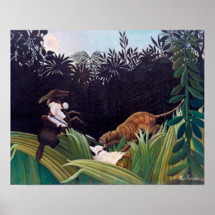 Henri Rousseau - Scouts Attacked by a Tiger Poster