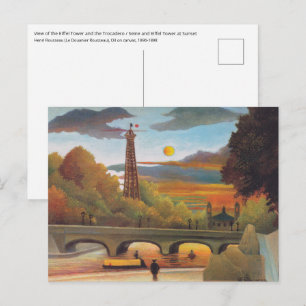 Henri Rousseau - Seine and Eiffel Tower in Sunset Postcard