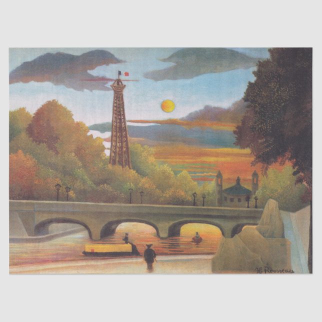Henri Rousseau - Seine and Eiffel Tower in Sunset Tissue Paper (Front)