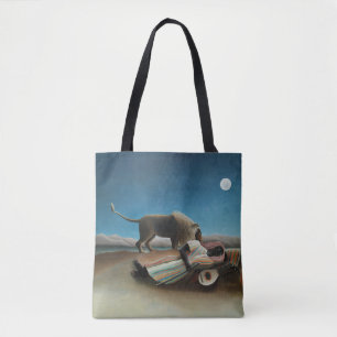Henri Rousseau Sleeping Gypsy Lion Painting Tote Bag