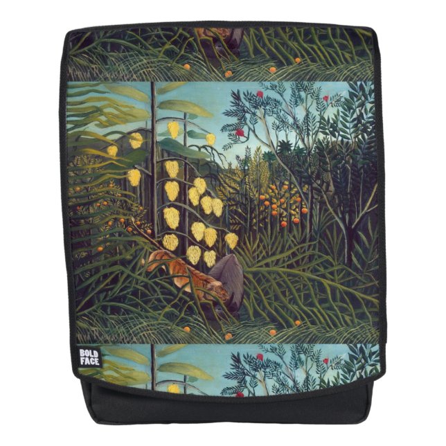 Henri Rousseau Struggle between Tiger and Bull Backpack (Front)