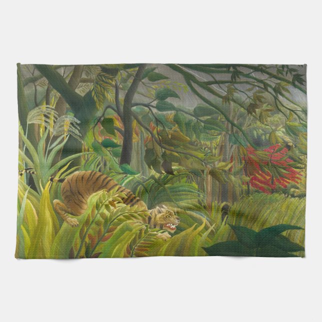 Henri Rousseau - Surprised! Tea Towel (Horizontal)