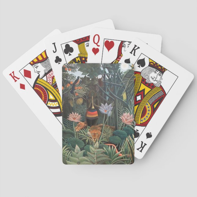 Henri Rousseau The Dream Jungle Flowers Surrealism Playing Cards (Back)