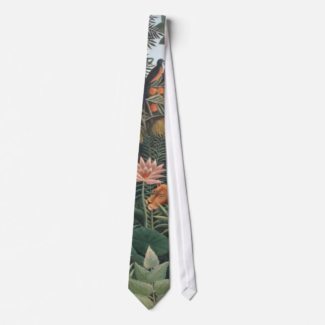Henri Rousseau The Dream Jungle Flowers Surrealism Tie (Front)