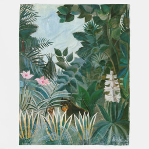 Henri Rousseau - The Equatorial Jungle Fleece Blanket