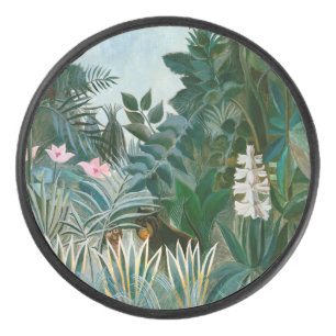 Henri Rousseau - The Equatorial Jungle Hockey Puck