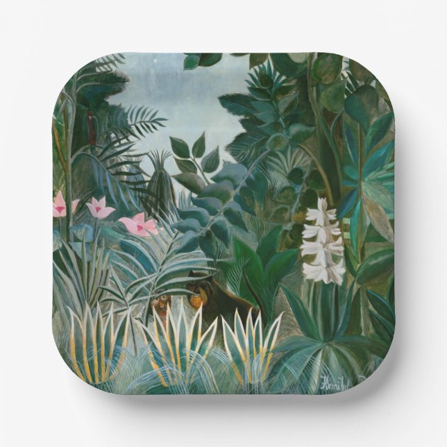 Henri Rousseau - The Equatorial Jungle Paper Plate (Front)