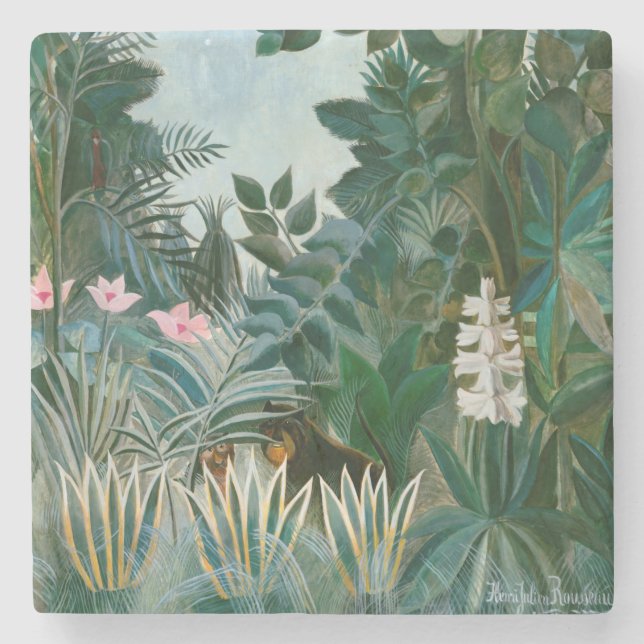Henri Rousseau - The Equatorial Jungle Stone Coaster (Front)