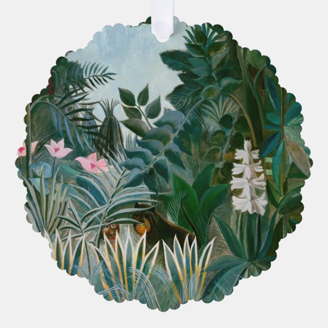 Henri Rousseau - The Equatorial Jungle Tree Decoration Card (Front)