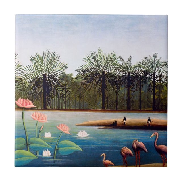 Henri Rousseau - The Flamingoes Tile (Front)