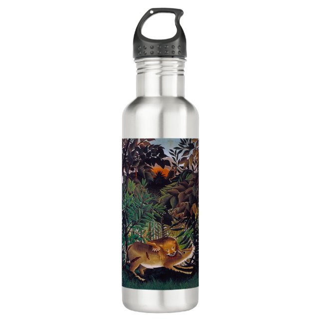 Henri Rousseau - The Hungry Lion 710 Ml Water Bottle (Front)