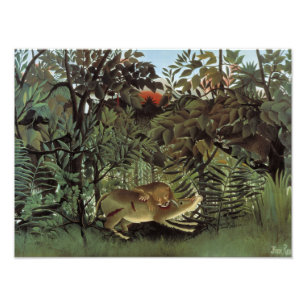 Henri Rousseau - The Hungry Lion Attacking Photo Print