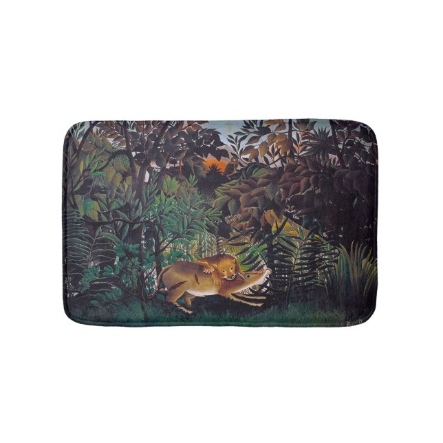 Henri Rousseau - The Hungry Lion Bath Mat (Front)