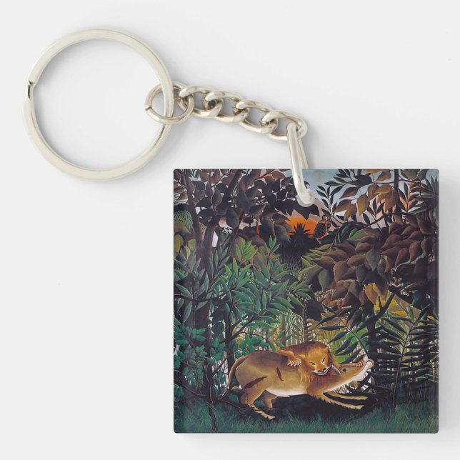 Henri Rousseau - The Hungry Lion Key Ring (Front)