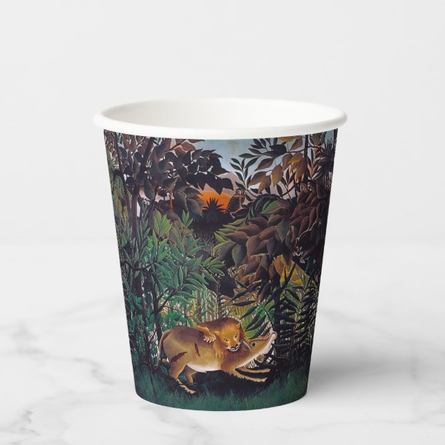 Henri Rousseau - The Hungry Lion Paper Cups (Front)