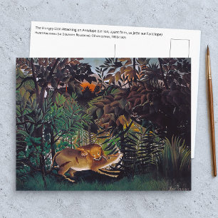 Henri Rousseau - The Hungry Lion Postcard