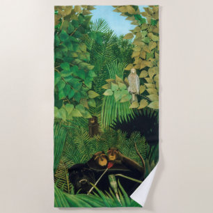 Henri Rousseau - The Merry Jesters Beach Towel