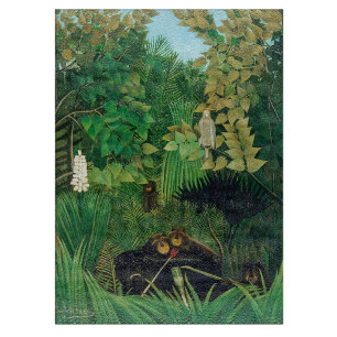 Henri Rousseau - The Merry Jesters Cutting Board