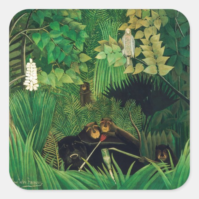 Henri Rousseau - The Merry Jesters Square Sticker (Front)