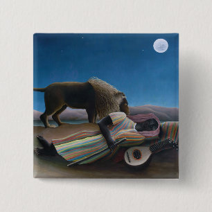 Henri Rousseau - The Sleeping Gypsy 15 Cm Square Badge