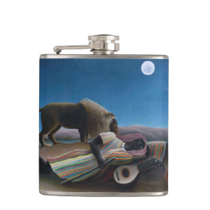 Henri Rousseau - The Sleeping Gypsy Hip Flask