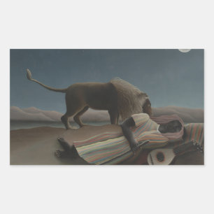Henri Rousseau - The Sleeping Gypsy Rectangular Sticker