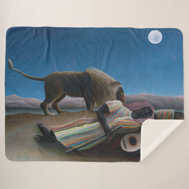 Henri Rousseau - The Sleeping Gypsy Sherpa Blanket (Front (Horizontal))