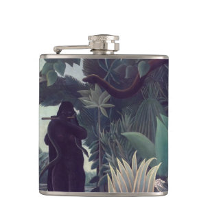 Henri Rousseau - The Snake Charmer Hip Flask