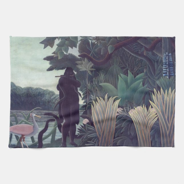 Henri Rousseau - The Snake Charmer Tea Towel (Horizontal)