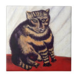Henri Rousseau - The Tabby Tile<br><div class="desc">The Tabby (Le chat tigre) - Henri Rousseau (aka Douanier Rousseau),  Oil on Canvas</div>